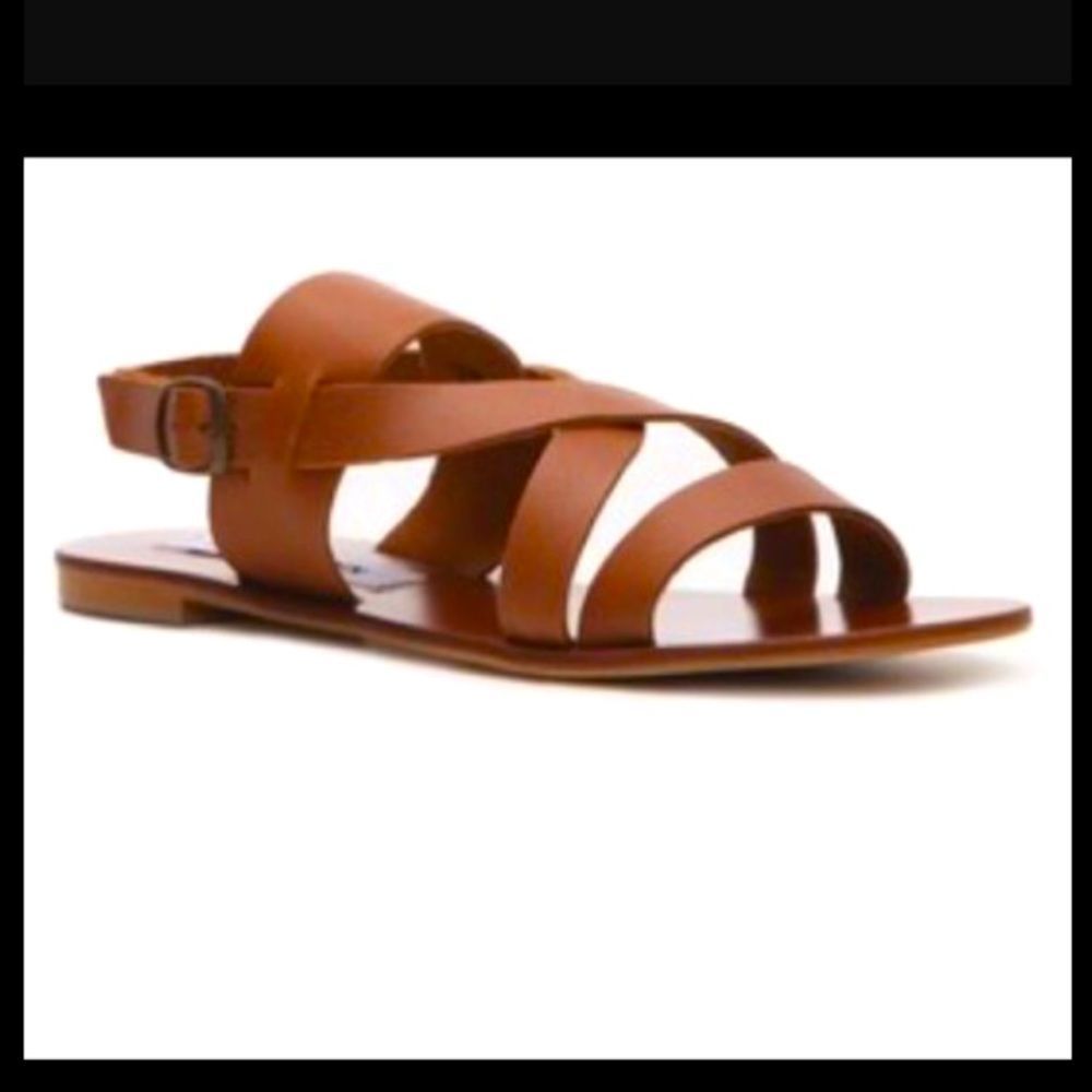 Women’s Brown Strappy Leather Flat Sandals